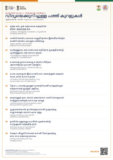 വിദ്യയെക്കുറിച്ചുള്ള പത്ത് കുറളുകൾ